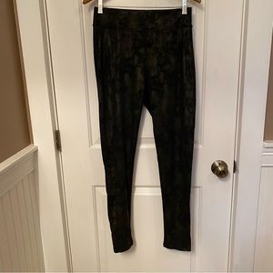 REWASH PANTS LEGGINGS BLACK PRINT PULL ON HIGH RISE SIZE M